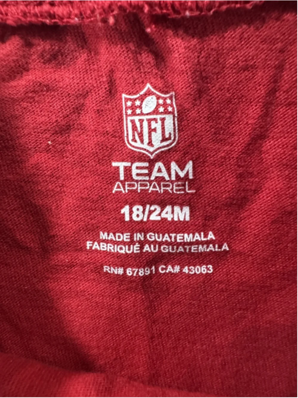 NFL Team Apparel Atlanta Falcons Toddler Girls Red T-Shirt Outerstuff Size 18/24